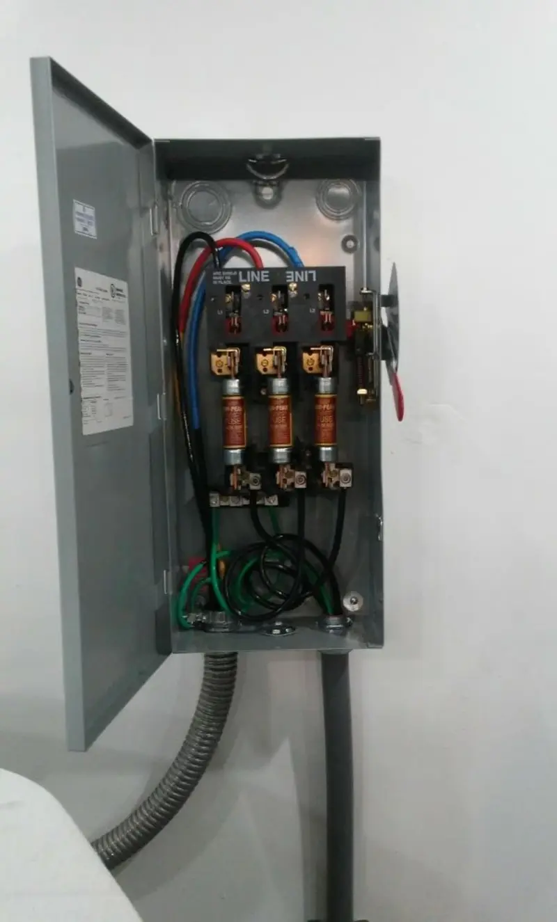 Three-phase disconnect switch installed for Electrical Wiring & Rewiring in Chapel Hill
